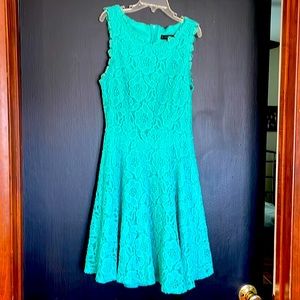 Teal- green lace dress